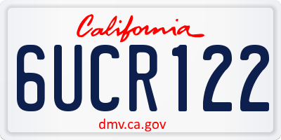 CA license plate 6UCR122