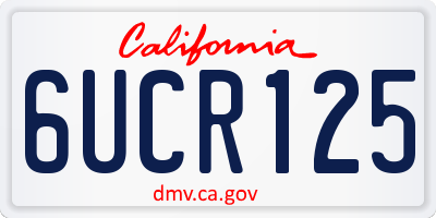 CA license plate 6UCR125