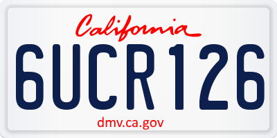 CA license plate 6UCR126