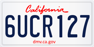 CA license plate 6UCR127