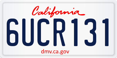 CA license plate 6UCR131