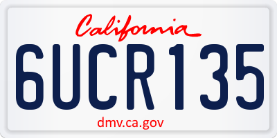 CA license plate 6UCR135