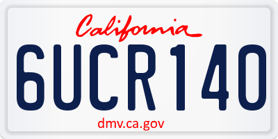 CA license plate 6UCR140