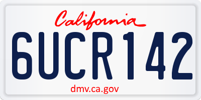 CA license plate 6UCR142