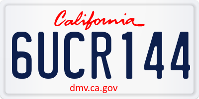 CA license plate 6UCR144
