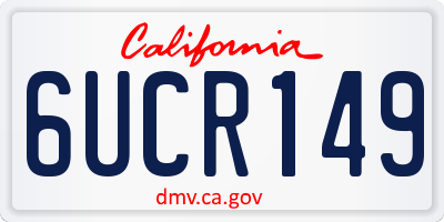 CA license plate 6UCR149