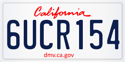 CA license plate 6UCR154