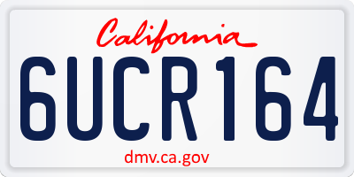 CA license plate 6UCR164