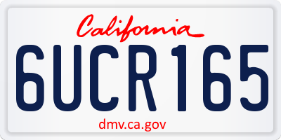 CA license plate 6UCR165