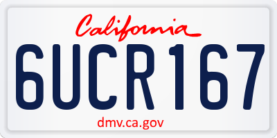 CA license plate 6UCR167