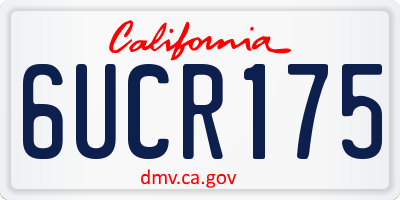 CA license plate 6UCR175