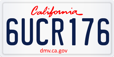 CA license plate 6UCR176
