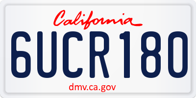 CA license plate 6UCR180