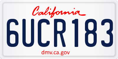 CA license plate 6UCR183