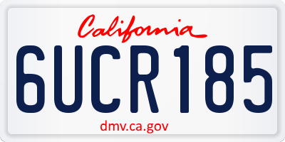 CA license plate 6UCR185