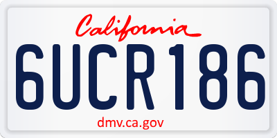 CA license plate 6UCR186