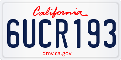 CA license plate 6UCR193