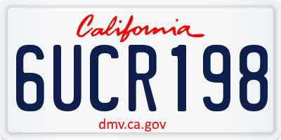 CA license plate 6UCR198