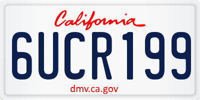 CA license plate 6UCR199
