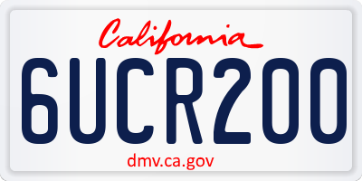 CA license plate 6UCR200