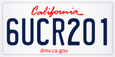 CA license plate 6UCR201