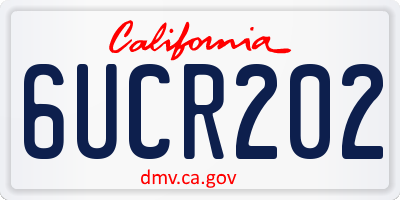 CA license plate 6UCR202