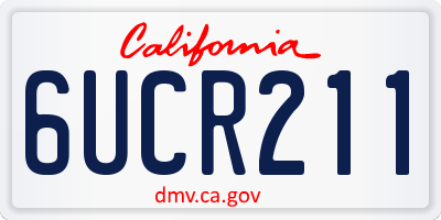 CA license plate 6UCR211