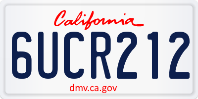 CA license plate 6UCR212