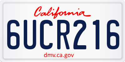 CA license plate 6UCR216