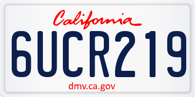 CA license plate 6UCR219