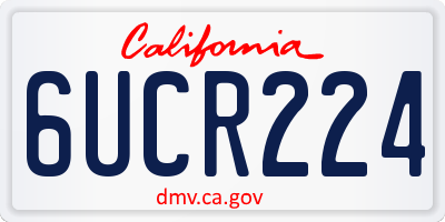 CA license plate 6UCR224