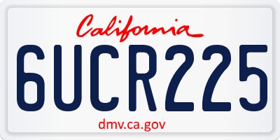 CA license plate 6UCR225