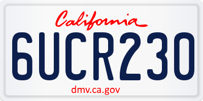 CA license plate 6UCR230