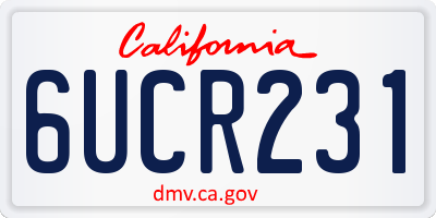 CA license plate 6UCR231