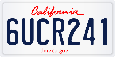 CA license plate 6UCR241