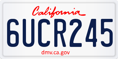 CA license plate 6UCR245