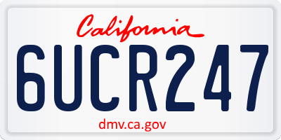 CA license plate 6UCR247