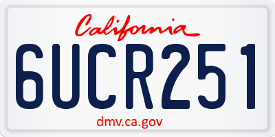 CA license plate 6UCR251