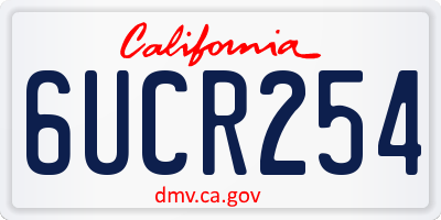CA license plate 6UCR254