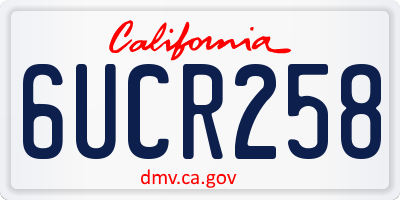 CA license plate 6UCR258