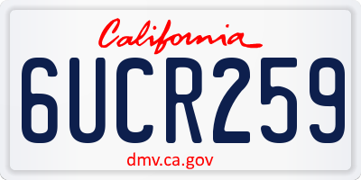 CA license plate 6UCR259