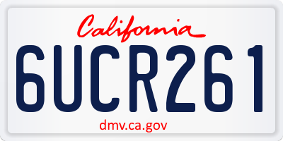 CA license plate 6UCR261