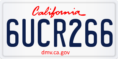 CA license plate 6UCR266