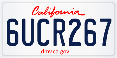 CA license plate 6UCR267