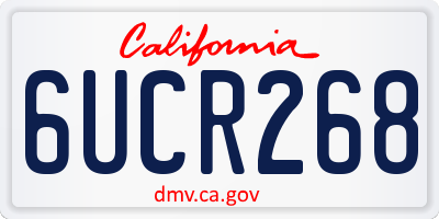 CA license plate 6UCR268