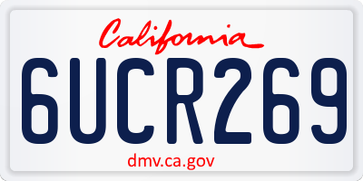 CA license plate 6UCR269