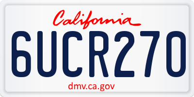 CA license plate 6UCR270