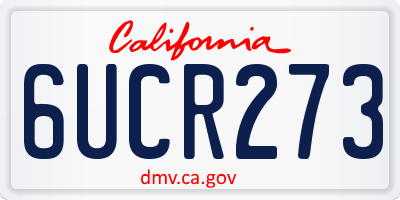 CA license plate 6UCR273