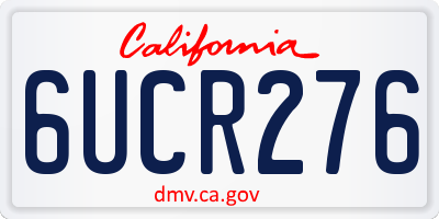 CA license plate 6UCR276