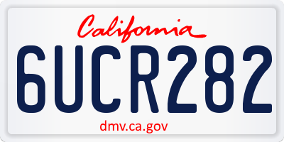 CA license plate 6UCR282